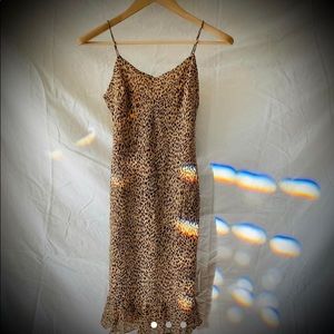 Ann Taylor Leopard Print Slip Dress